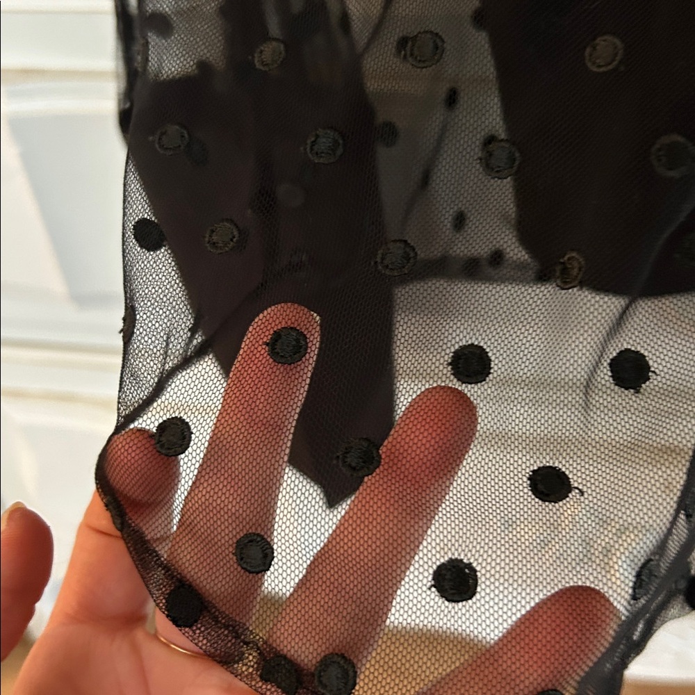 J. Crew Black Sheer Polka Dot Blouse - Picture 4 of 7